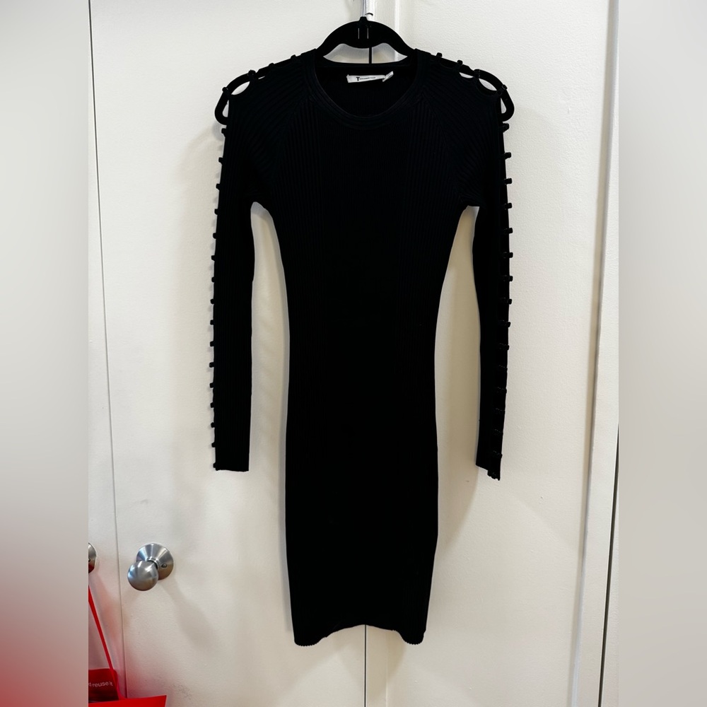 T By Alexander Wang Bra Strap Detail Dress in Black - Picture 3 of 10